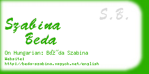 szabina beda business card